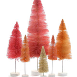 CHEER 6PC BRUSH CHRISTMAS TREE SETS <br> Six Brush Trees