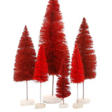 CHEER 6PC BRUSH CHRISTMAS TREE SETS <br> Six Brush Trees