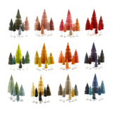 CHEER 6PC BRUSH CHRISTMAS TREE SETS <br> Six Brush Trees