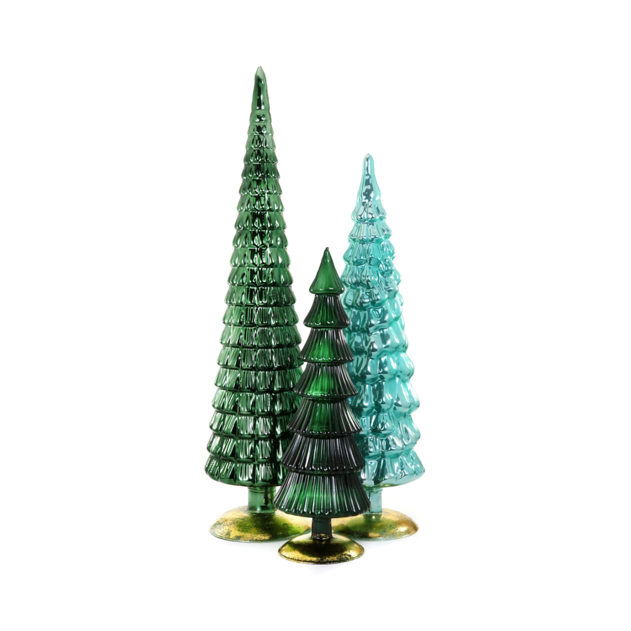 FOREST GREEN HUE GLASS TREE BUNDLE