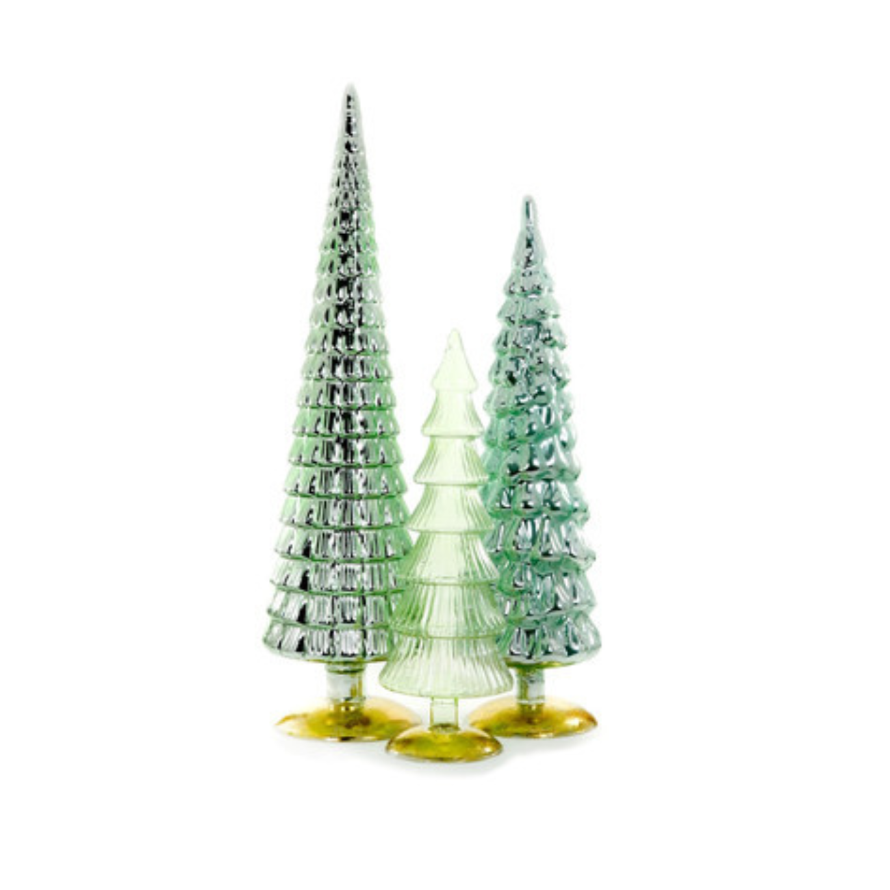 WINTER GREEN HUE GLASS TREE BUNDLE