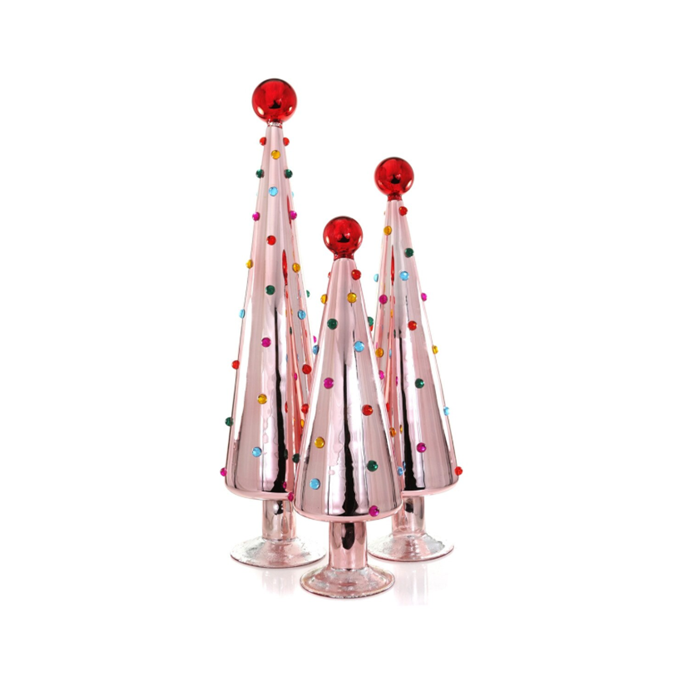 DOTTED 3PC GLASS TREE BUNDLE