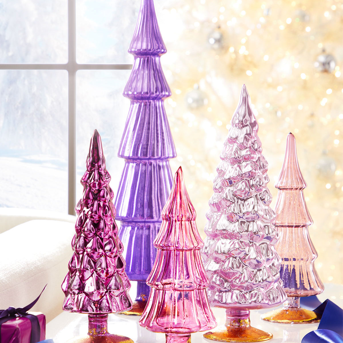 Cody Foster Complete Glass Christmas Tree Look - Blue, Violet and Pink