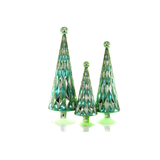 HARLEQUIN DIAMOND 3PC DECORATIVE GLASS TREE BUNDLE