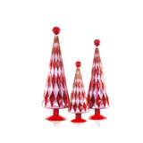 HARLEQUIN DIAMOND 3PC DECORATIVE GLASS TREE BUNDLE