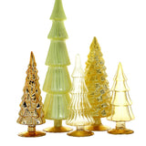 5 PC Cody Foster Yellow Glass Christmas Tree Bundle