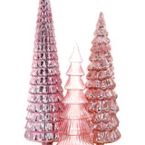3 PC or 5 PC Cody Foster Dusty Rose Glass Christmas Tree Bundle