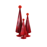 PLEATED 3PC CLASSIC COLORS DECORATIVE GLASS TREE BUNDLE