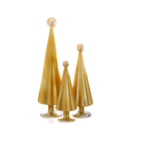 3 PC Modern Pleated Gold Glass Tree Bundle