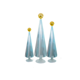 PLEATED 3PC PASTELS DECORATIVE GLASS TREE BUNDLE