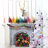 RAINBOW 10 PC CHRISTMAS MANTEL SET<br> Brush Christmas Tree Sets, Garlands