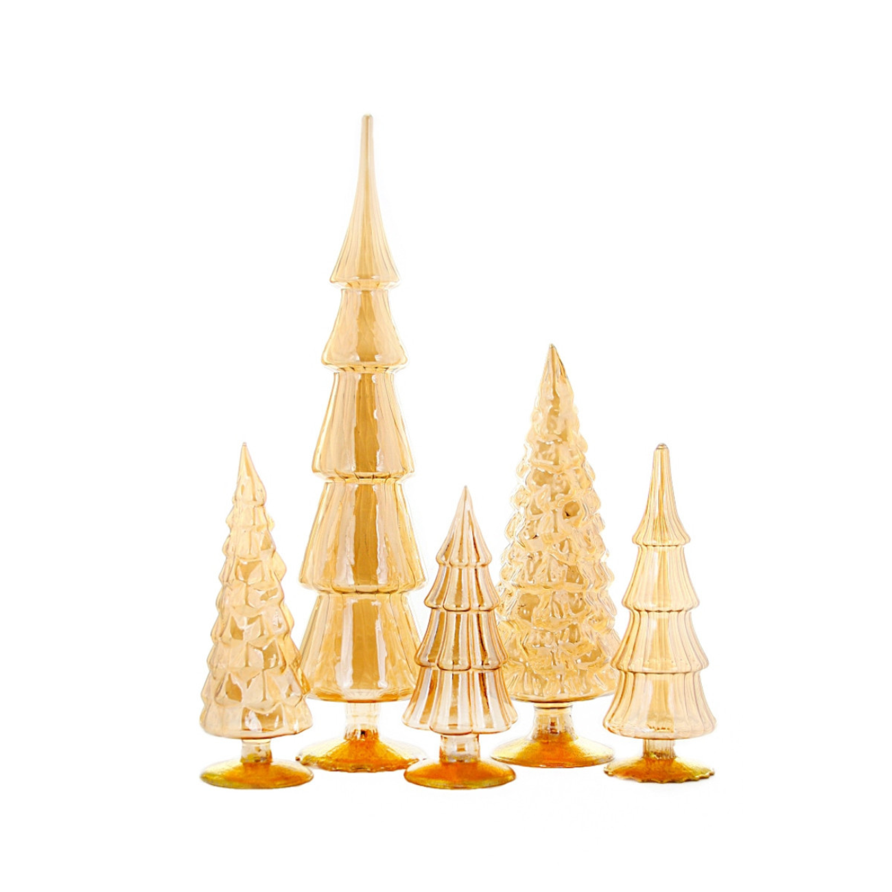AMBER 5 PC HUE GLASS TREE BUNDLE