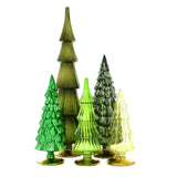PINE GREEN 5PC HUE GLASS TREE BUNDLE