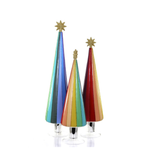 PATTERNED 3PC STRIPED GLASS TREE BUNDLE