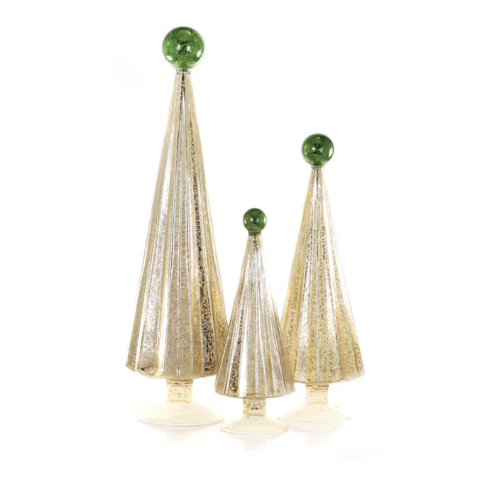 3 PC Modern Pleated  Glass Tree Bundles