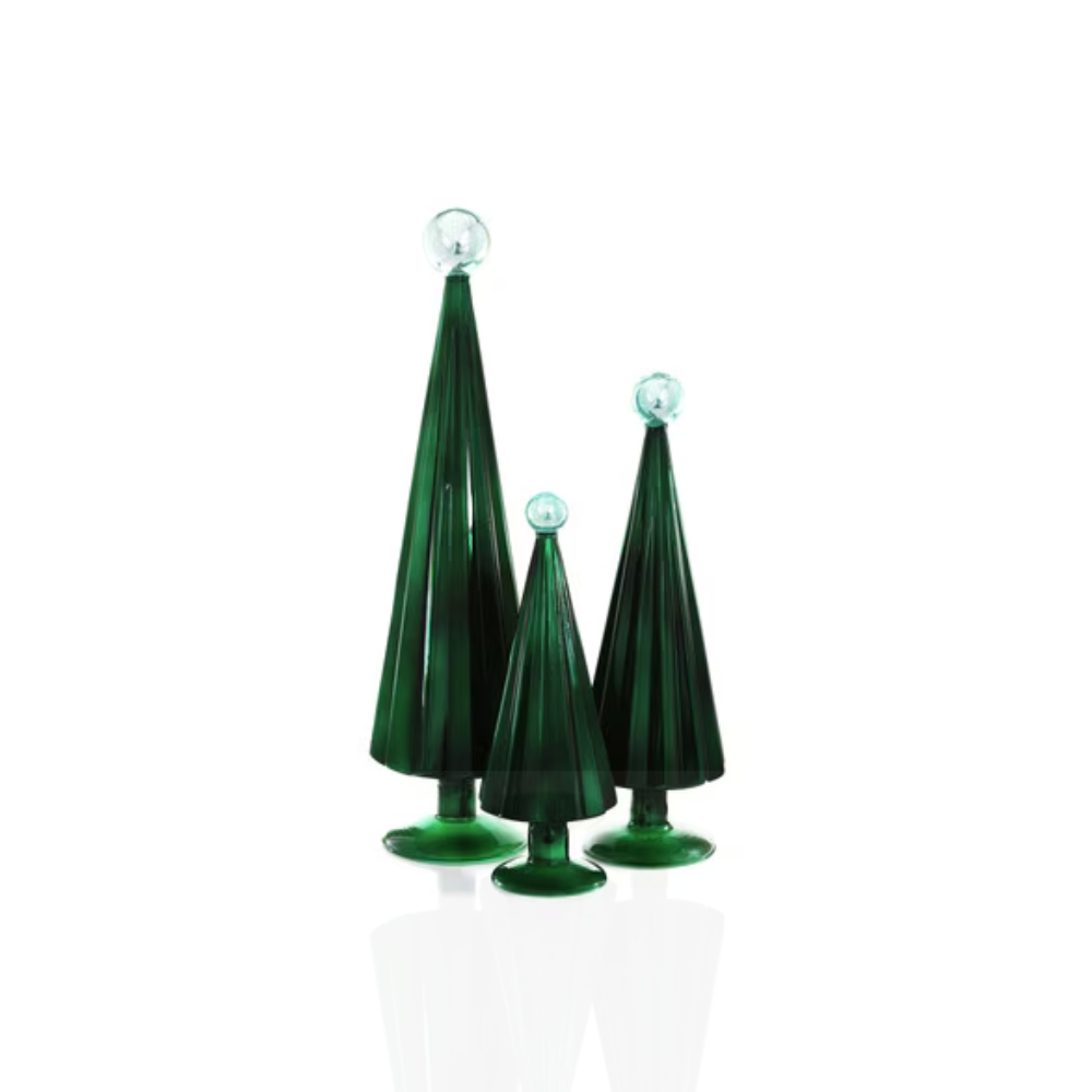 3 PC Modern Pleated  Glass Tree Bundles