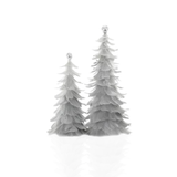 2 PC Feathered Decorative Christmas Tree Bundle