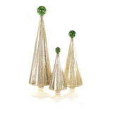 PLEATED 3PC METALLIC DECORATIVE GLASS TREE BUNDLE