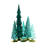 5 PC Cody Foster Forest Green Glass Christmas Tree Bundle