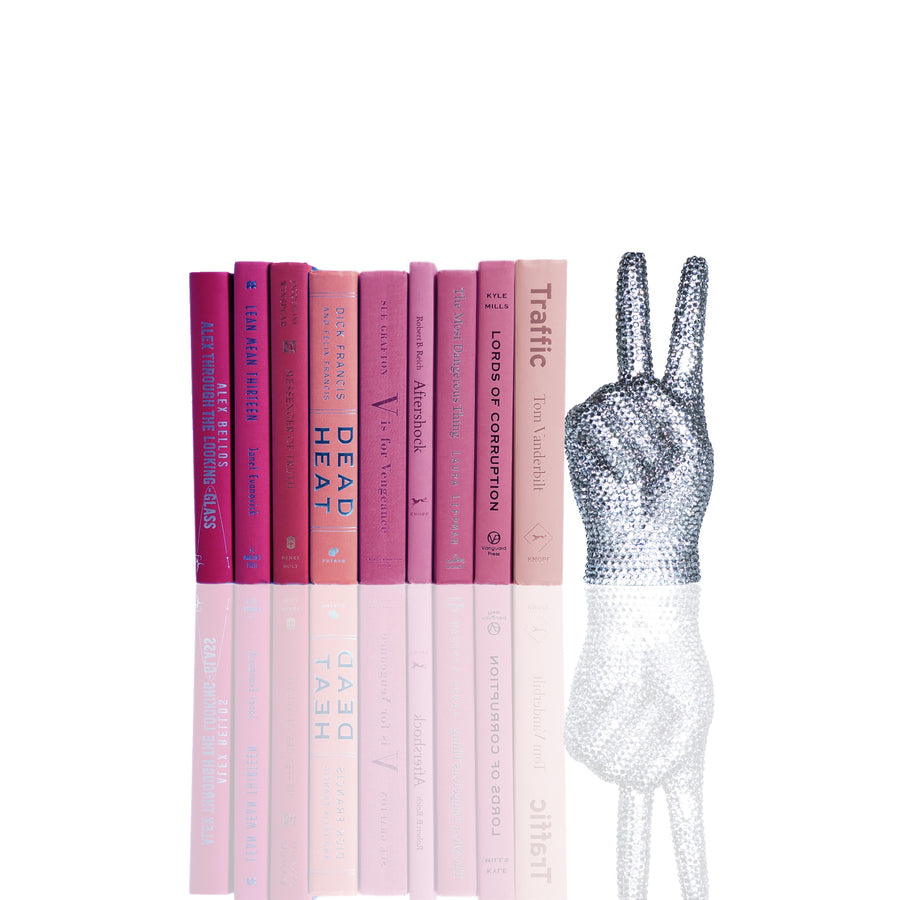 Pink Bookshelf Bundle with Peace Sign Hand