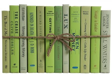 lime green decorative books bundle