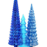 Large Colored Glass Christmas Trees - Sets of Three