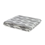 Gray and white throw blanket
